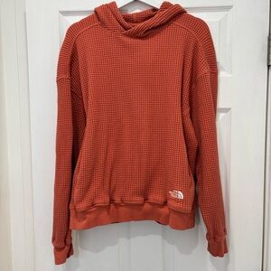 The North Face Women's Orange waffle hoodie